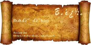 Bukó Ákos névjegykártya