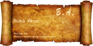 Bukó Ákos névjegykártya